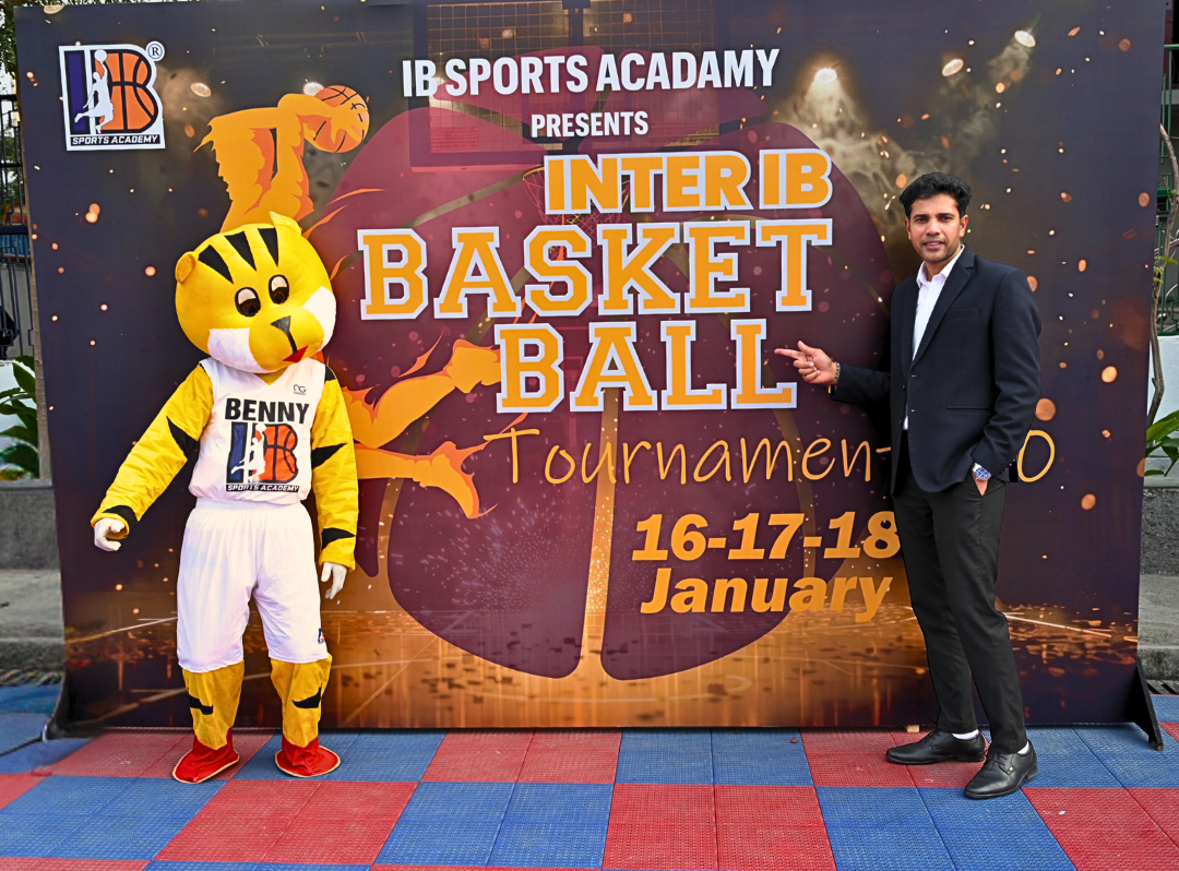 The Vibrant Inter-IB 4.0 Basketball Championship Event Featuring the Academy Mascot Benny Hosted by IB Sports Academy.