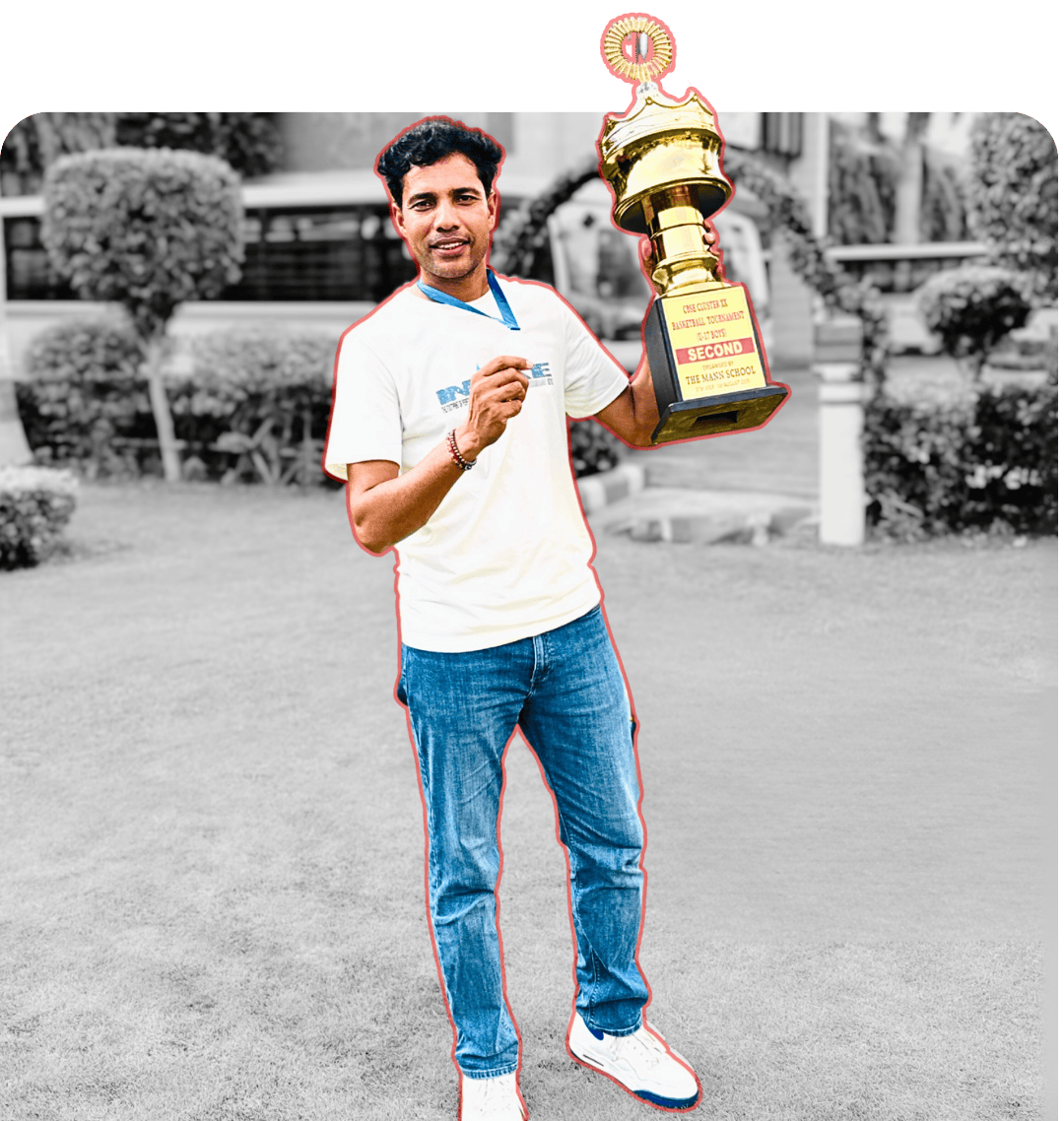 Founder Ishwar Bhati of IB Sports Academy Presenting One of Academy’s Many Achievements and Institutional Milestones.